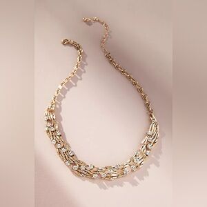 Anthropologie the Restored Vintage Collection: Crystal Collar Necklace - nwt